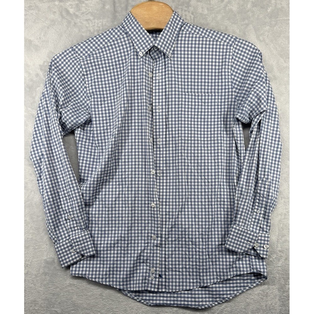 Onward Reserve Long Sleeve Button Down Blue Plaid Peformance Shirt Men's L READ